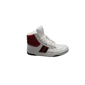 Gucci White and Red High-Top Sneakers